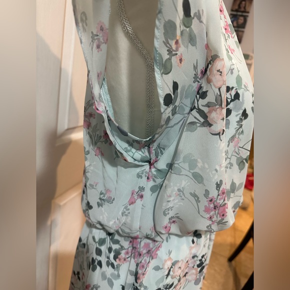 Adrianna Papell Short Printed Chiffon Dress Size 14 NWT Mint Multi Floral Spring - Picture 10 of 16